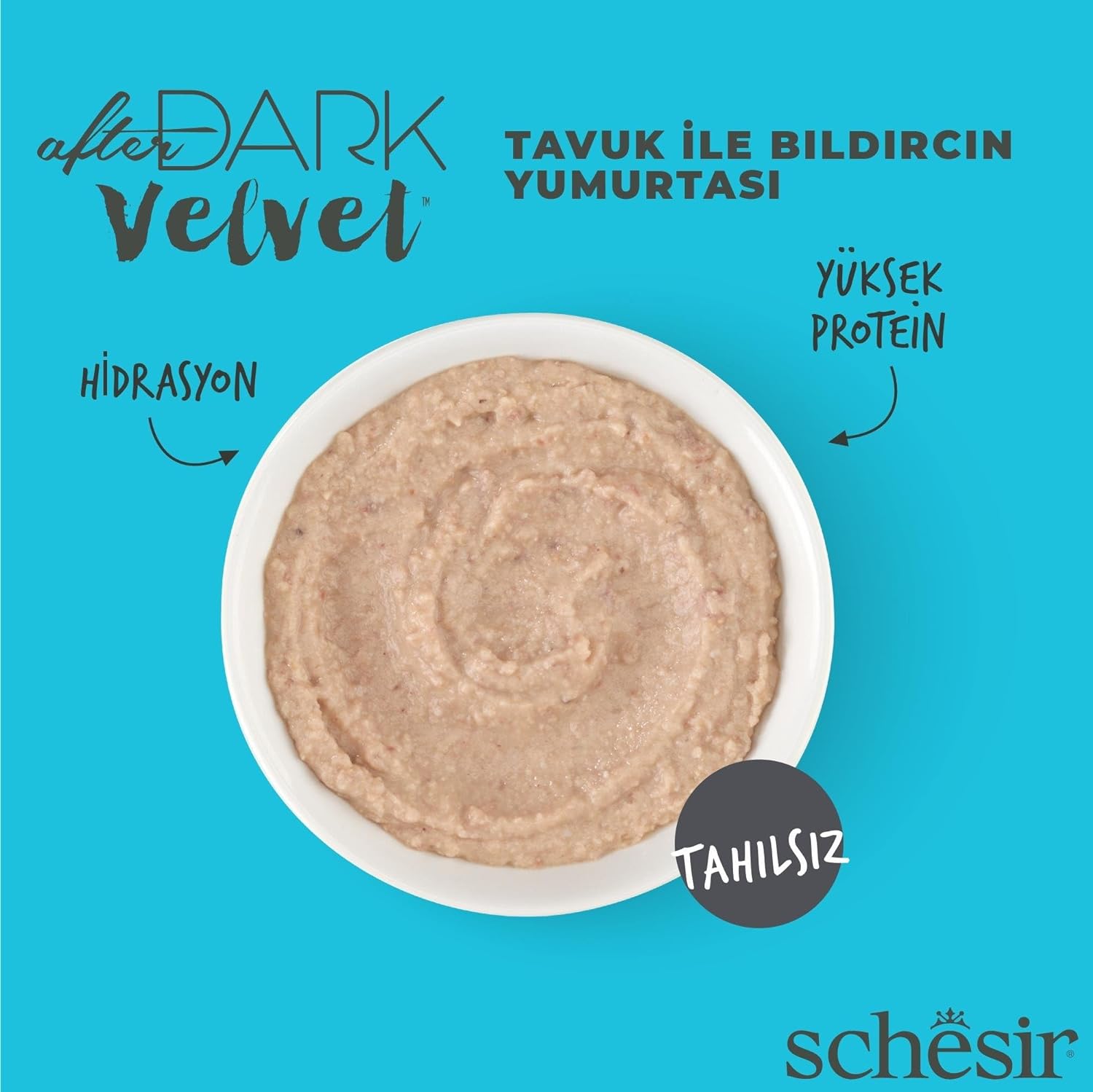 Schesir After Dark Velvet Mousse For Cat - Chicken With Quile Egg - 80g