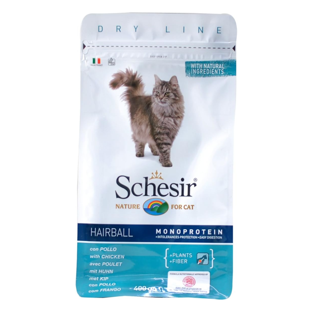 Schesir Cat Dry Food Hairball with Chicken[Weight - 400g]