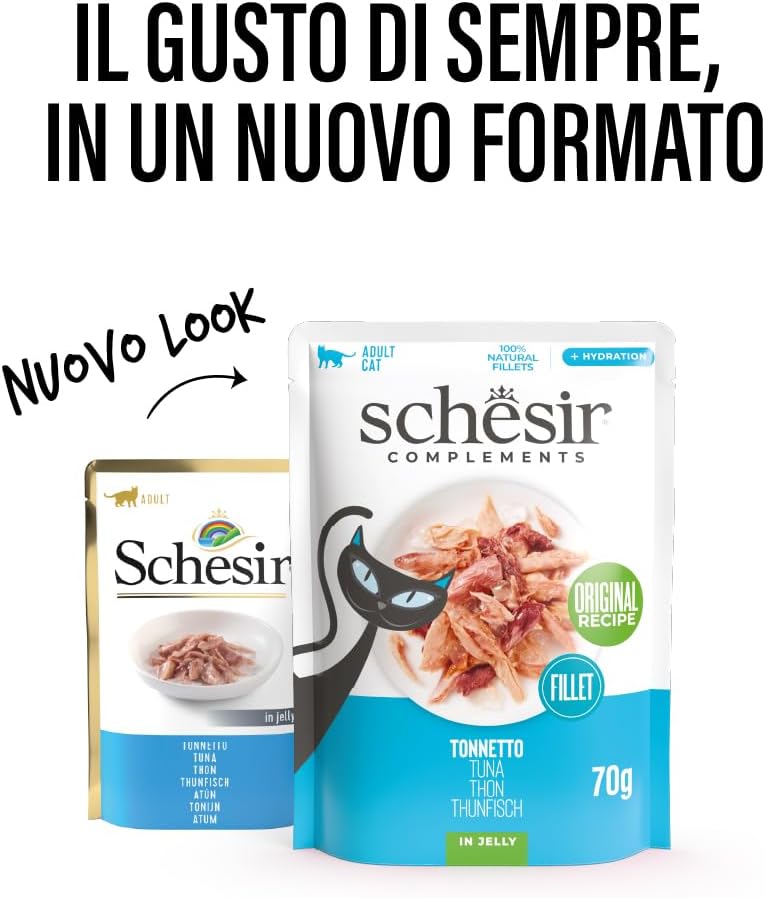 Schesir Complements Cat Wet Food in Jelly Pouch- Tuna 70g
