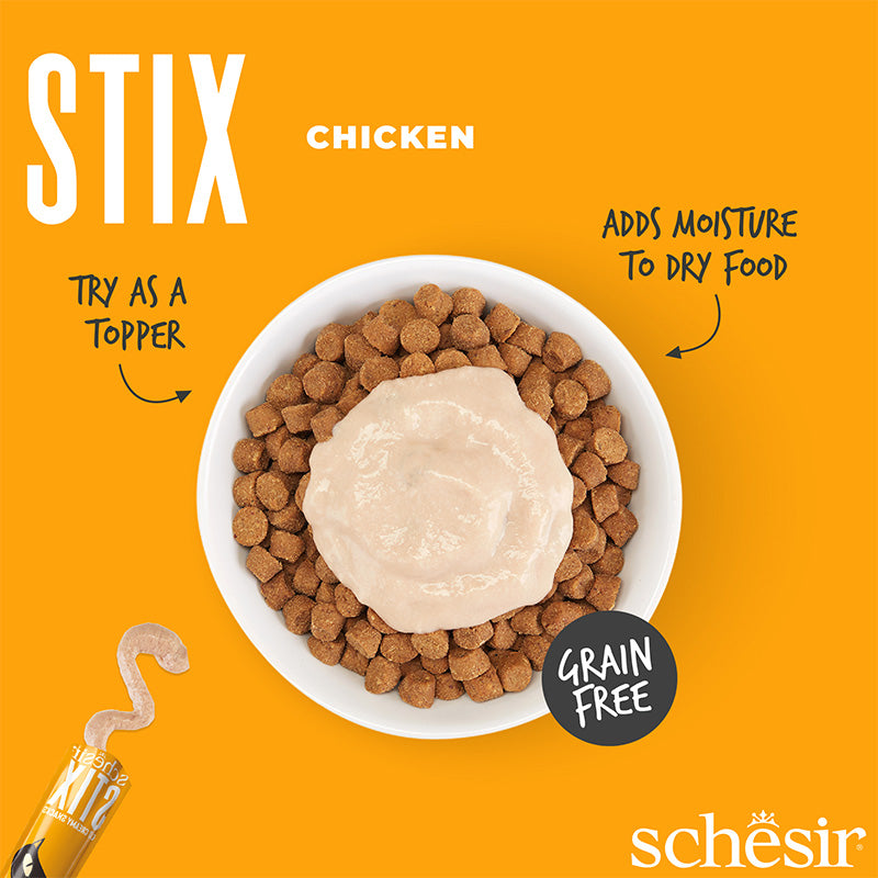 Schesir Stix Treat For Cat In Cream - Chicken 6x15g
