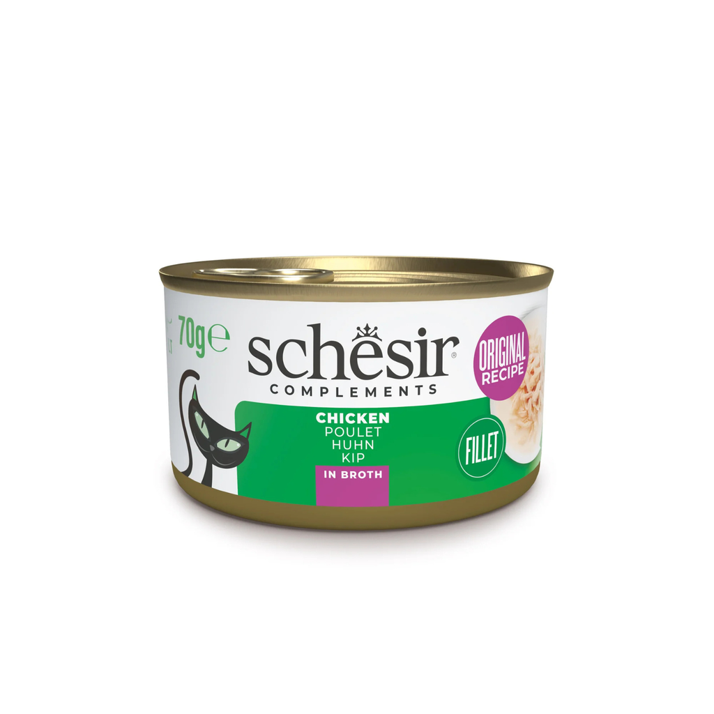 Schesir Wet Cat Food In Broth Can-Chicken 70g