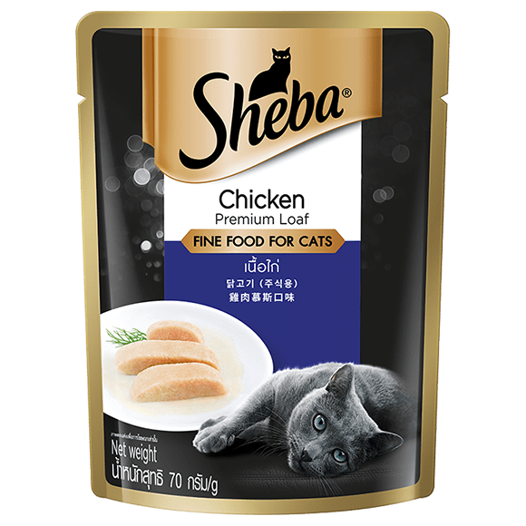 Sheba Fine Wet Cat Food Pouch Chicken Premium Loaf 70g