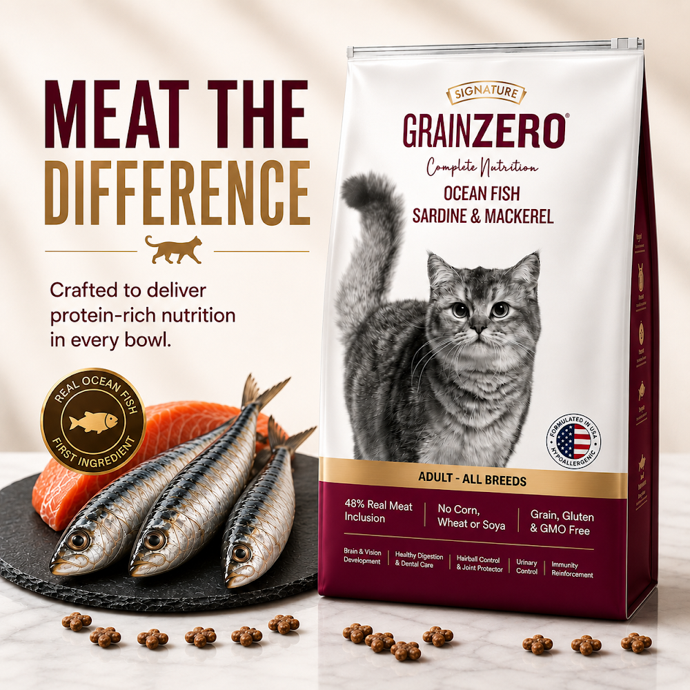 Signature Grain Zero Ocean Fish, Sardine, and Mackerel Adult Dry Cat Food 1.2kg