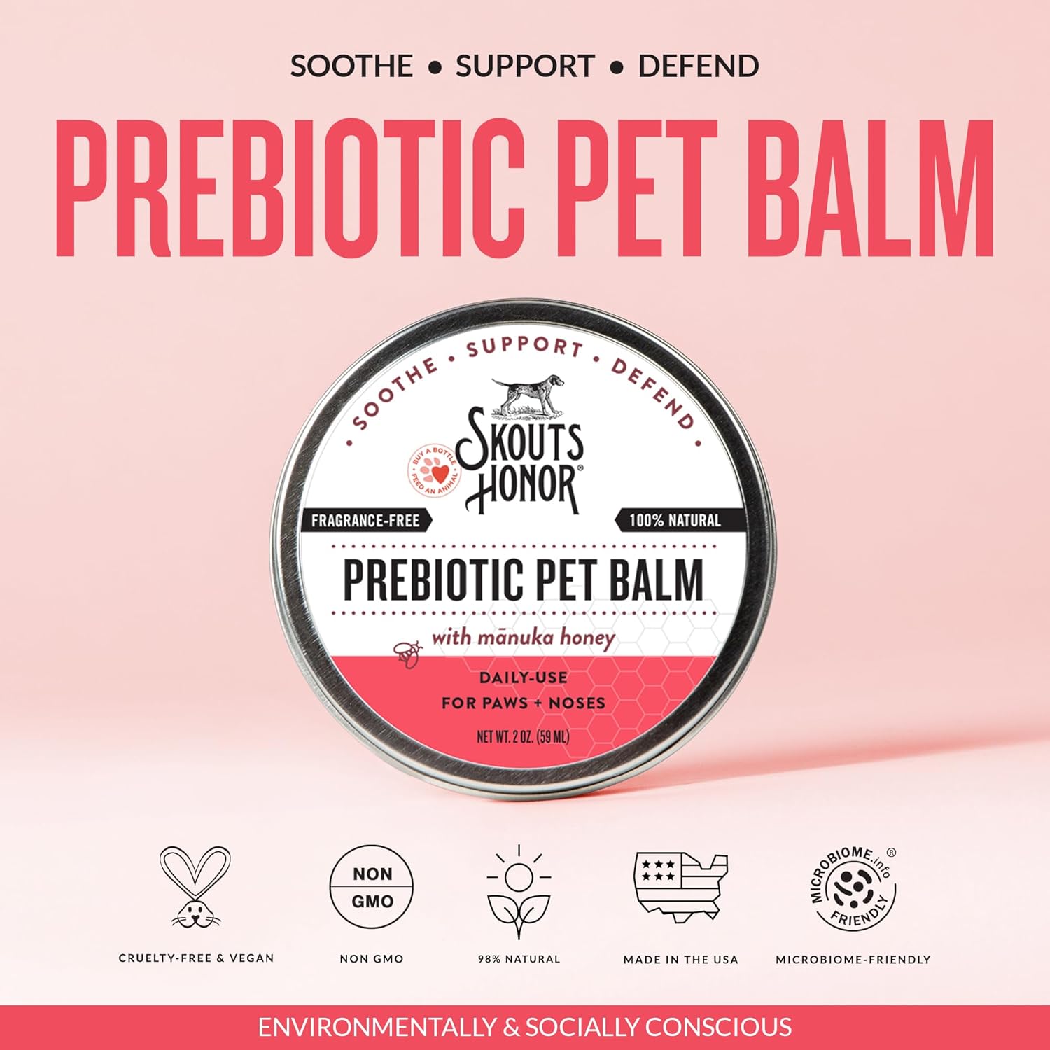 Skouts Honor Prebiotic Pet Balm 60Ml/2OZ Pet Essentials & Wellness