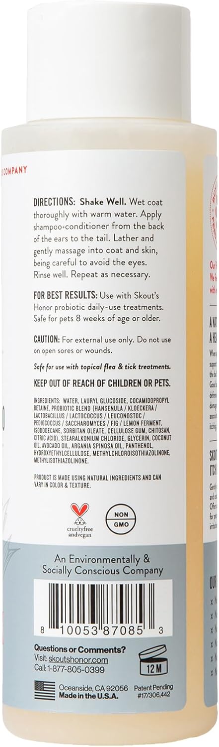 Skouts Honor Probiotic Itch Relief Shampoo 475ML/16Oz Pet Essentials & Wellness