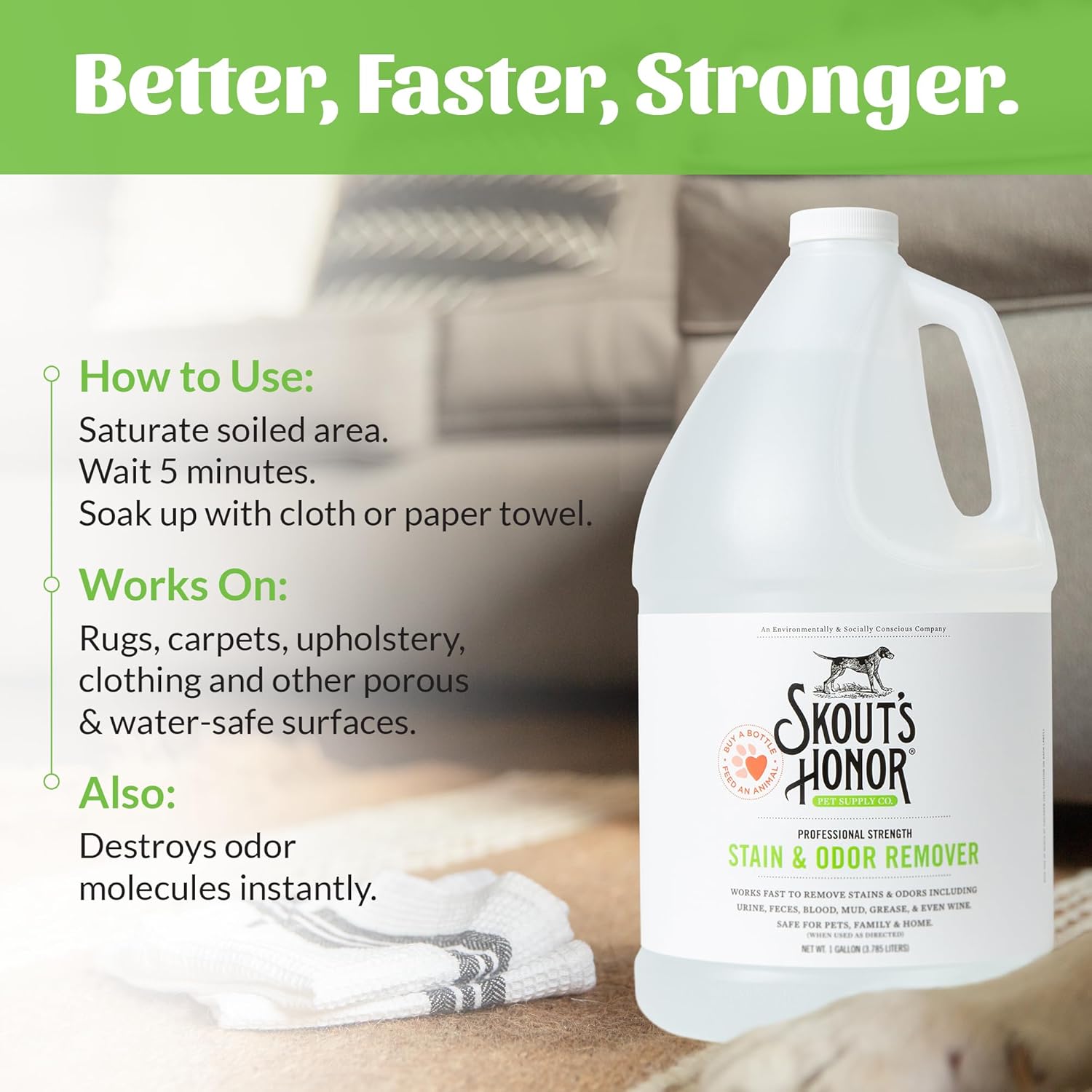 Skouts Honor Stain & Odor Remover 3.7 Liters Pet Essentials