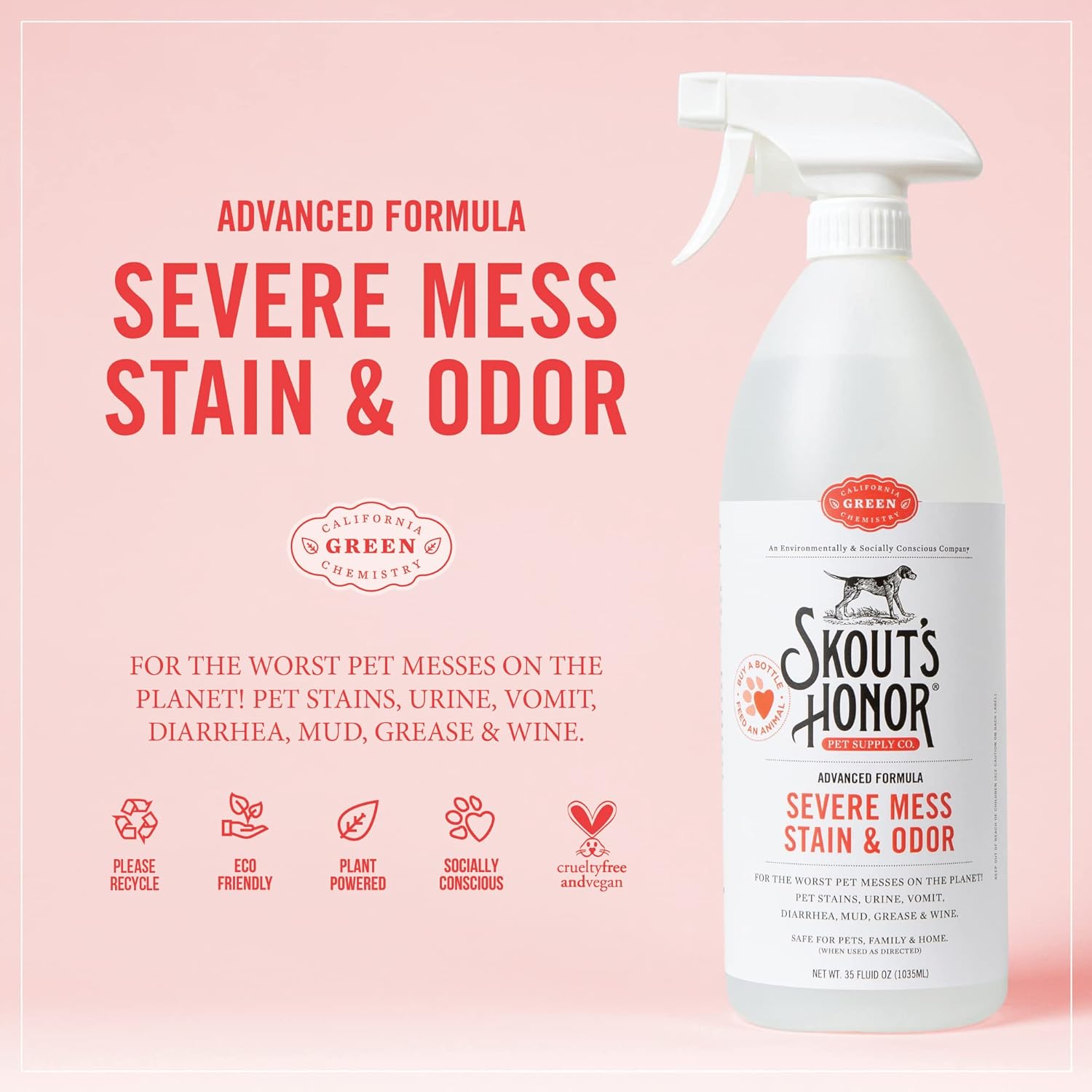Skouts Honor Stain & Odor Severe Mess Advanced Formula DOG 1 Liter Pet Essentials