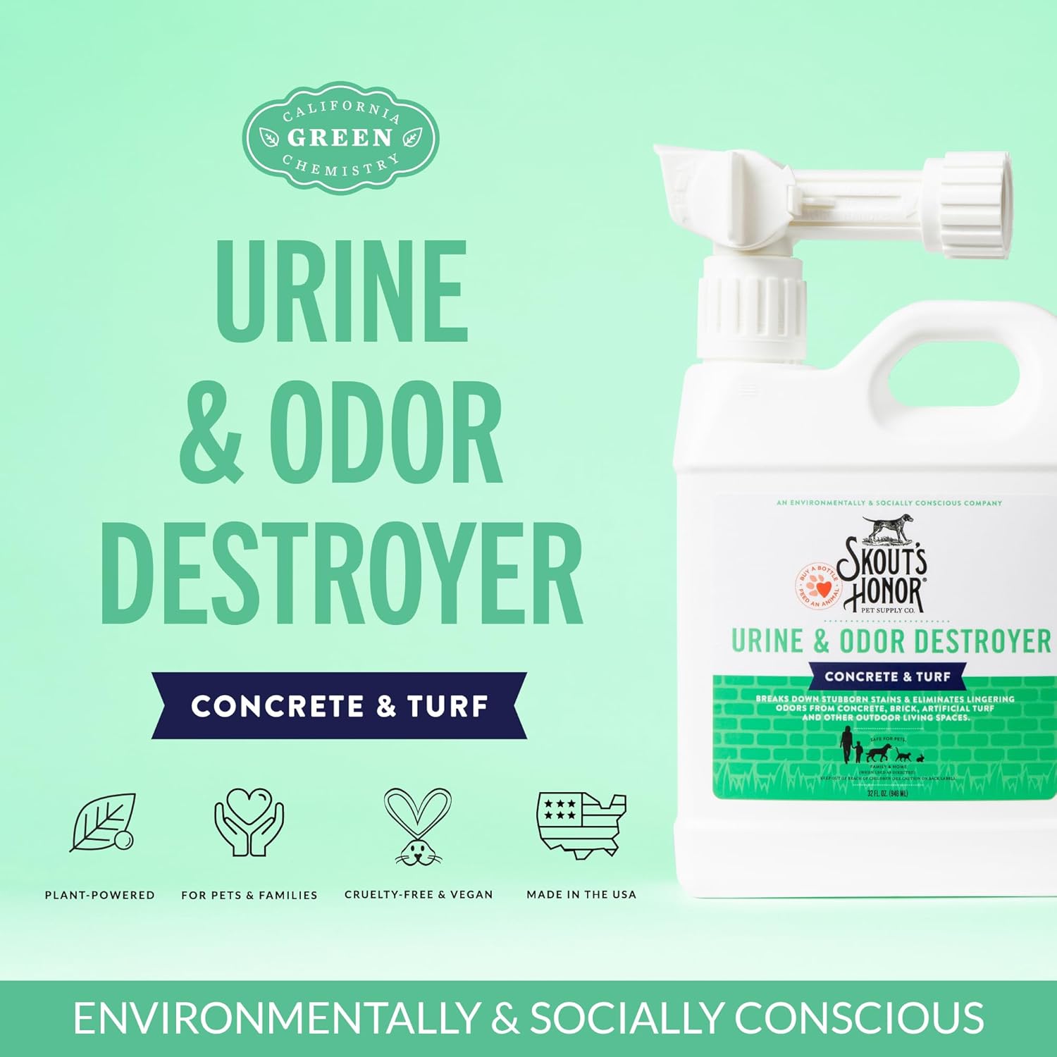 Skouts Honor Urine & Odor Destroyer Concrete & Turf 950 ML Pet Essentials