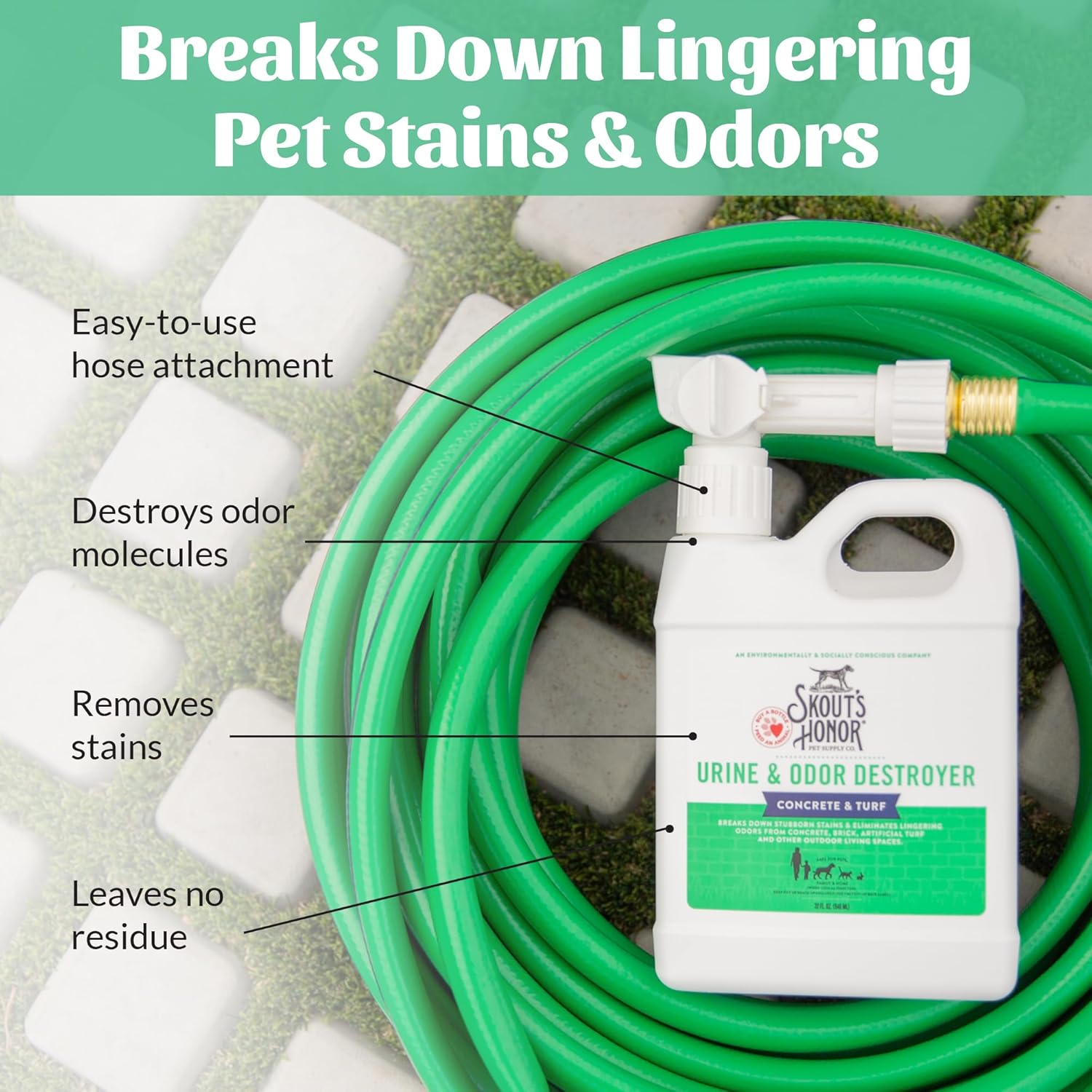 Skouts Honor Urine & Odor Destroyer Concrete & Turf 950 ML Pet Essentials