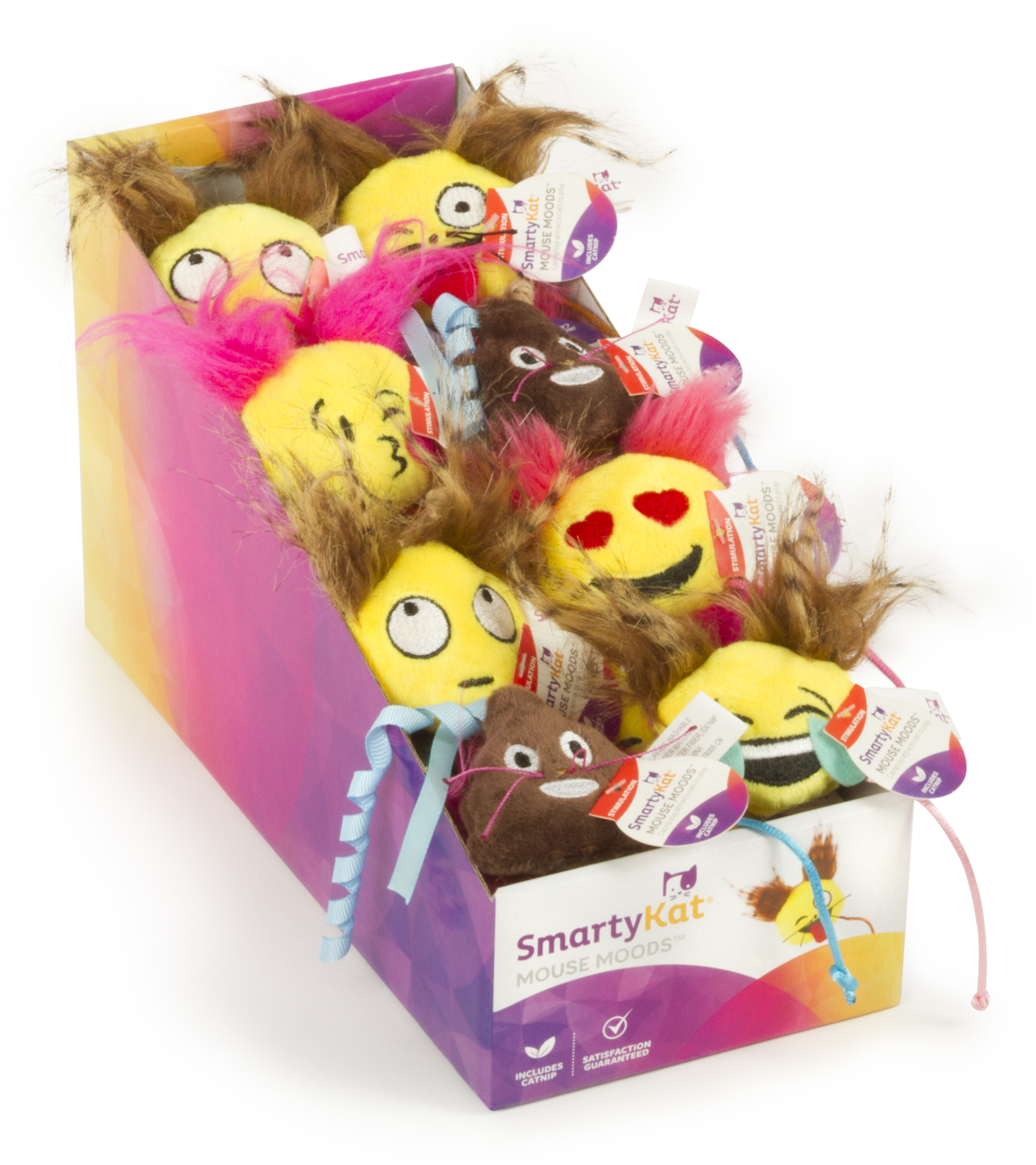 SmartyKat Mouse Moods Emoji Catnip Cat Toys (Set of 2) - 60% OFF SALE (May Look Old / Not New, but in Good Condition)