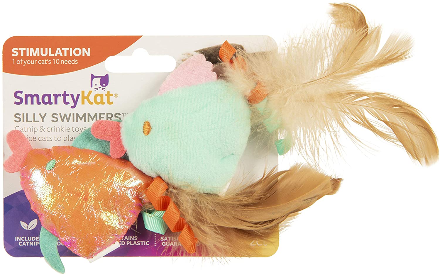 SmartyKat Silly Swimmer Fish Goldfish Catnip Cat Toys (Set of 2) - 60% OFF SALE (May Look Old / Not New, but in Good Condition)