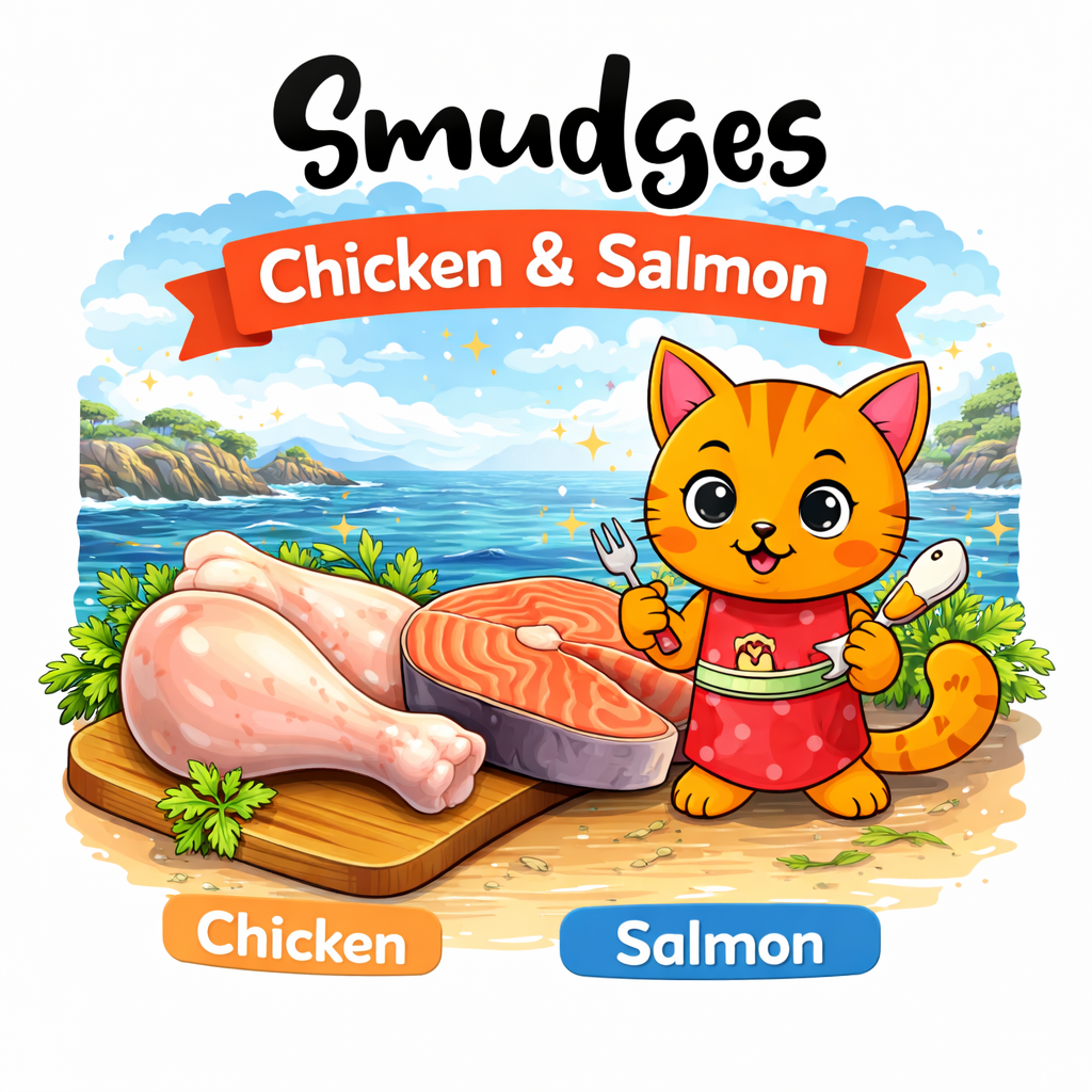 Smudges Adult Cat Chicken With Salmon In Gravy 80g Pack of 12