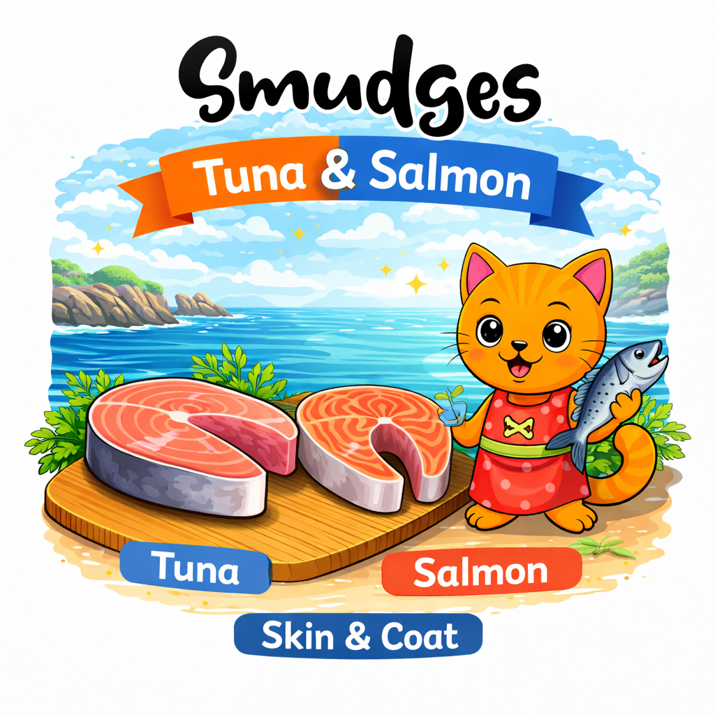 Smudges Adult Cat Tuna Flakes With Salmon in Soft Jelly 80g Pack of 12