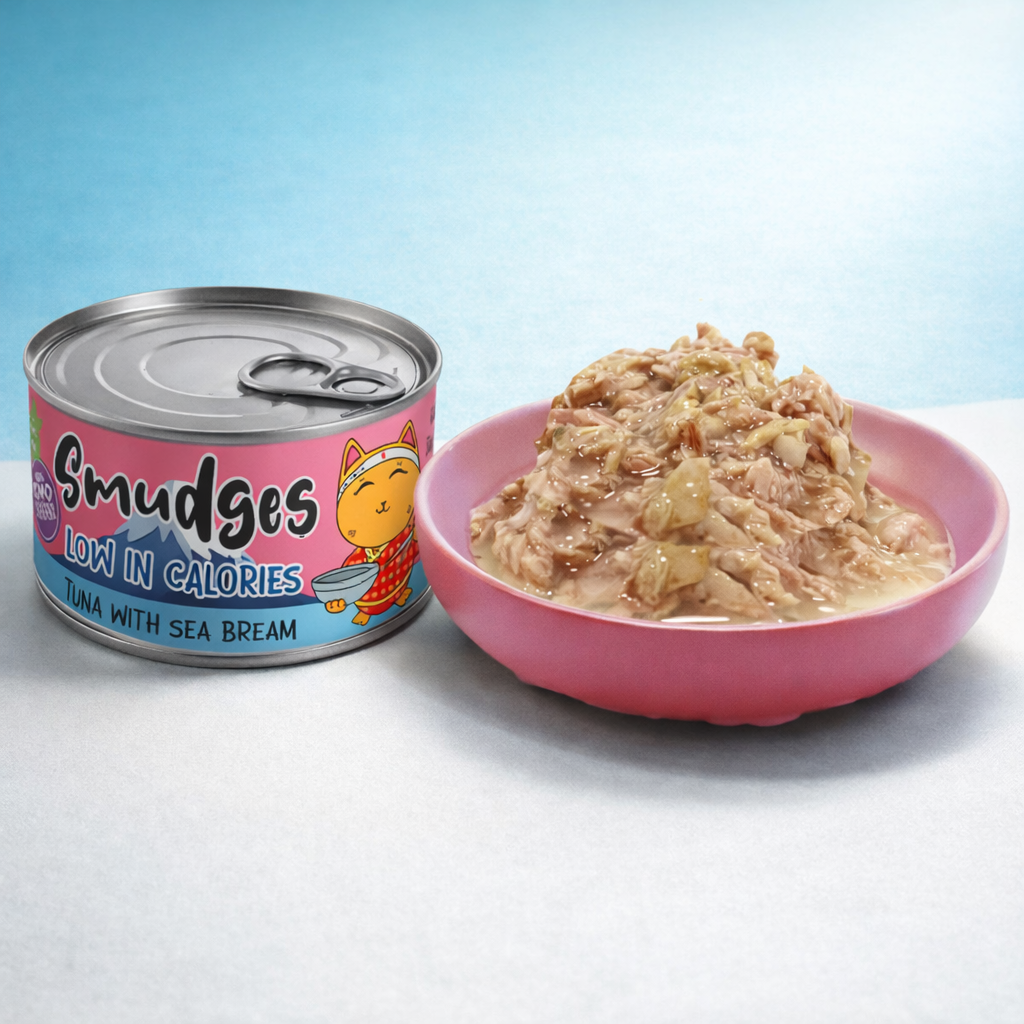 Smudges Adult Cat Tuna Flakes With Sea Bream in Soft Jelly 80g Pack of 12