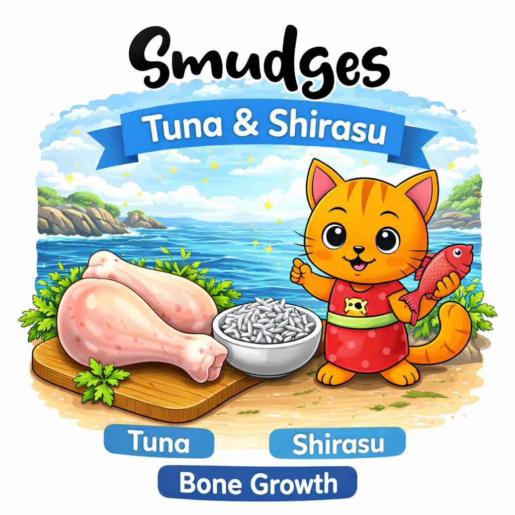 Smudges Adult Cat Tuna Flakes With Shirasu in Soft Jelly 80g Pack of 12
