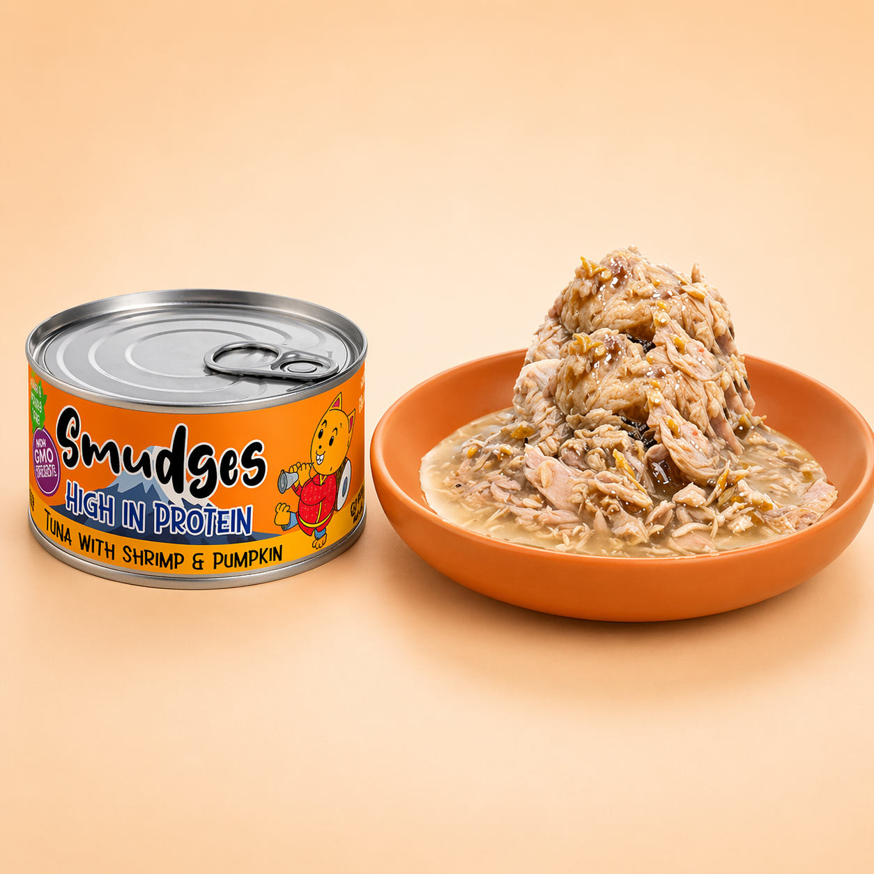 Smudges Adult Cat Tuna Flakes With Shrimp & Pumpkin in Gravy 80g Pack of 12