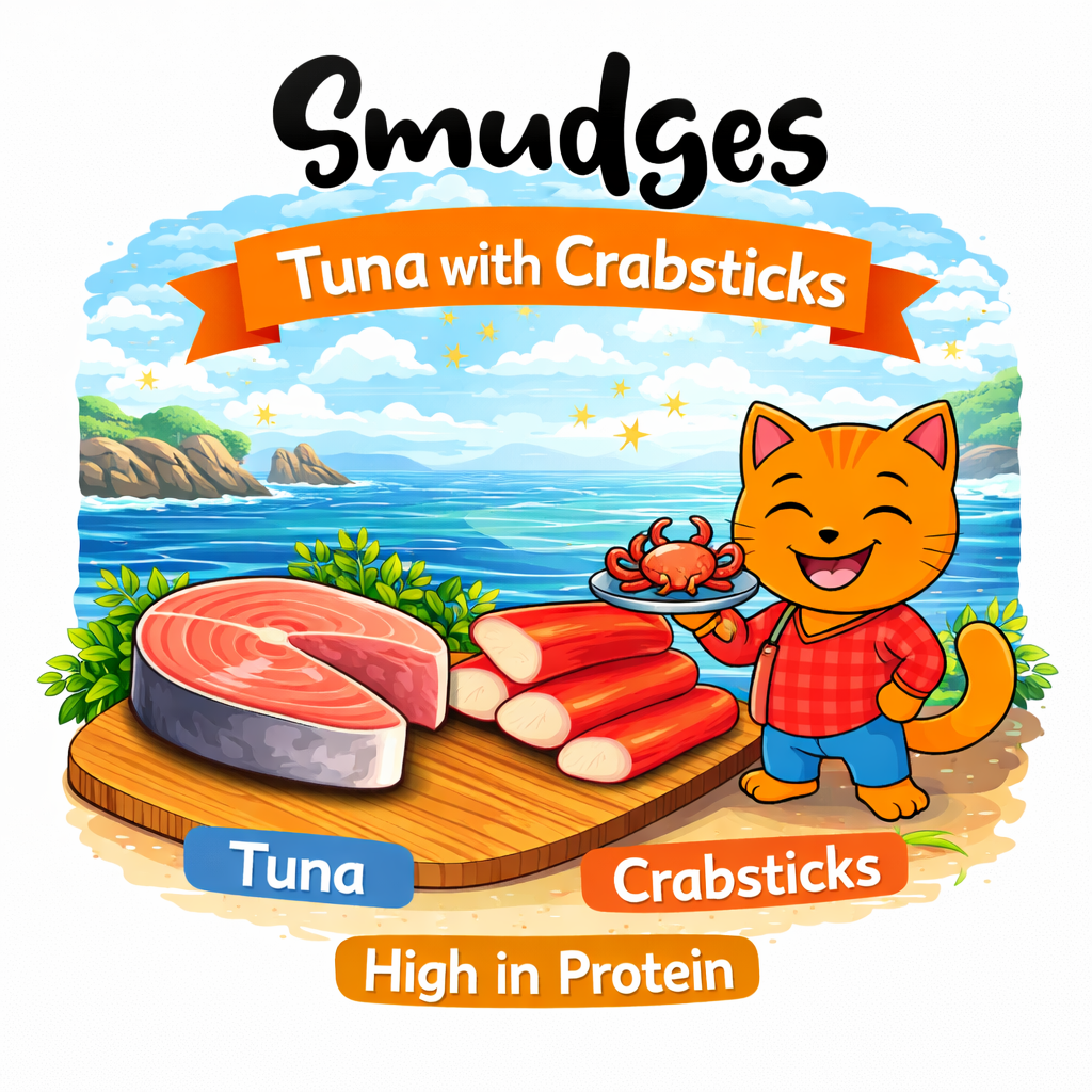Smudges Adult Cat Tuna with Crabsticks in Gravy 80g Pack of 12