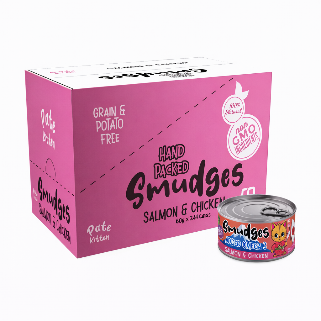 Smudges Kitten Salmon Pate Mixed with Shredded Chicken 60g Pack of 12