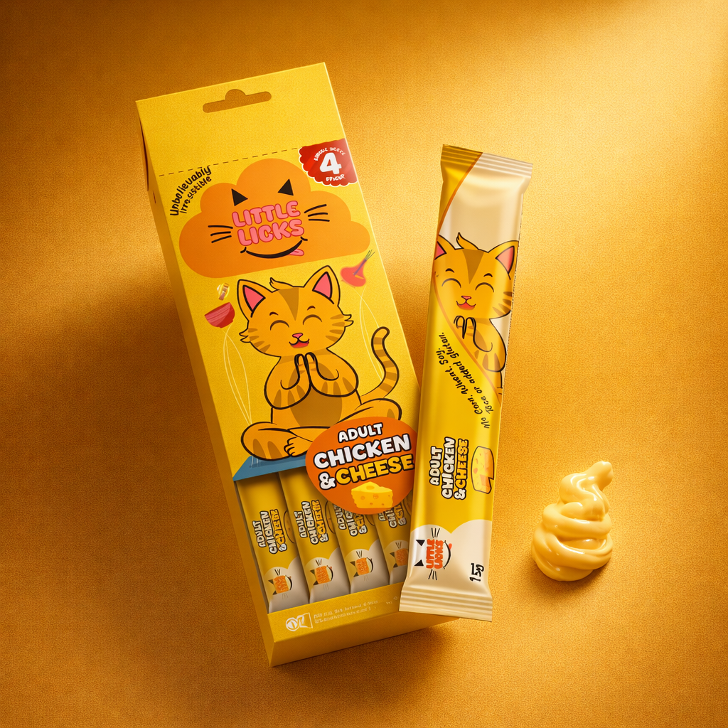 Smudges Little Licks Chicken & Cheese Creamy Bisque Treats for Adult Cat 4 x 15g- Pack of 12