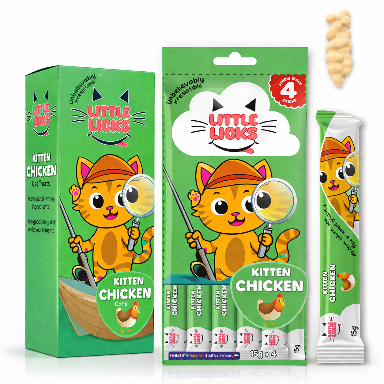 Smudges Little Licks Chicken Creamy Bisque Treats for Kitten Cat 4 x 15g- Pack of 12