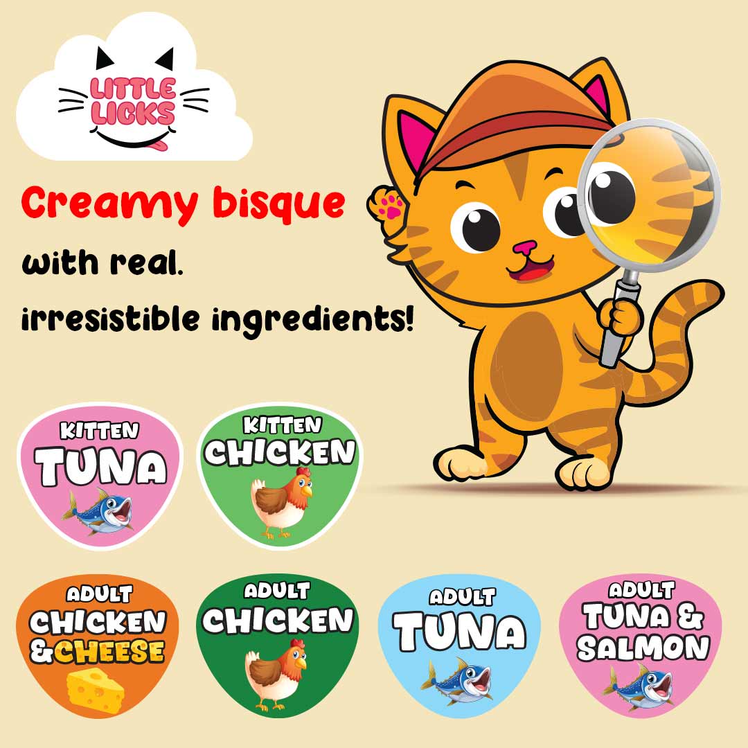 Smudges Little Licks Chicken Creamy Bisque Treats for Adult Cat 4 x 15g- Pack of 12