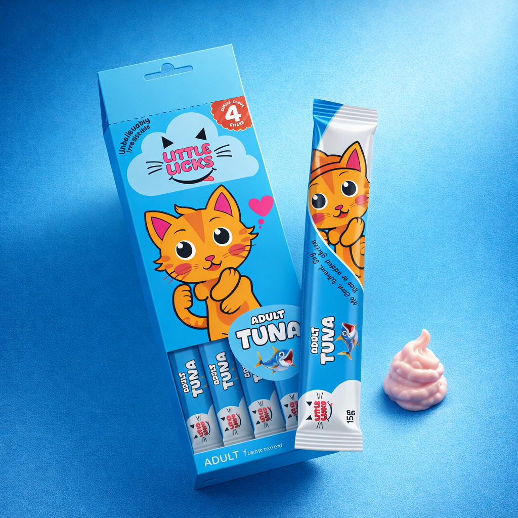 Smudges Little Licks Tuna Creamy Bisque Treats for Adult Cat 4 x 15g- Pack of 12