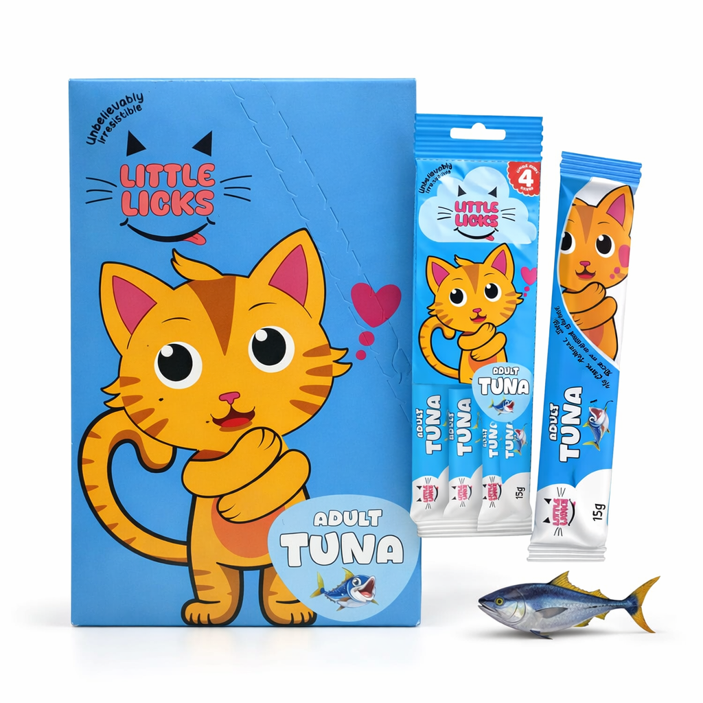 Smudges Little Licks Tuna Creamy Bisque Treats for Adult Cat 4 x 15g- Pack of 12