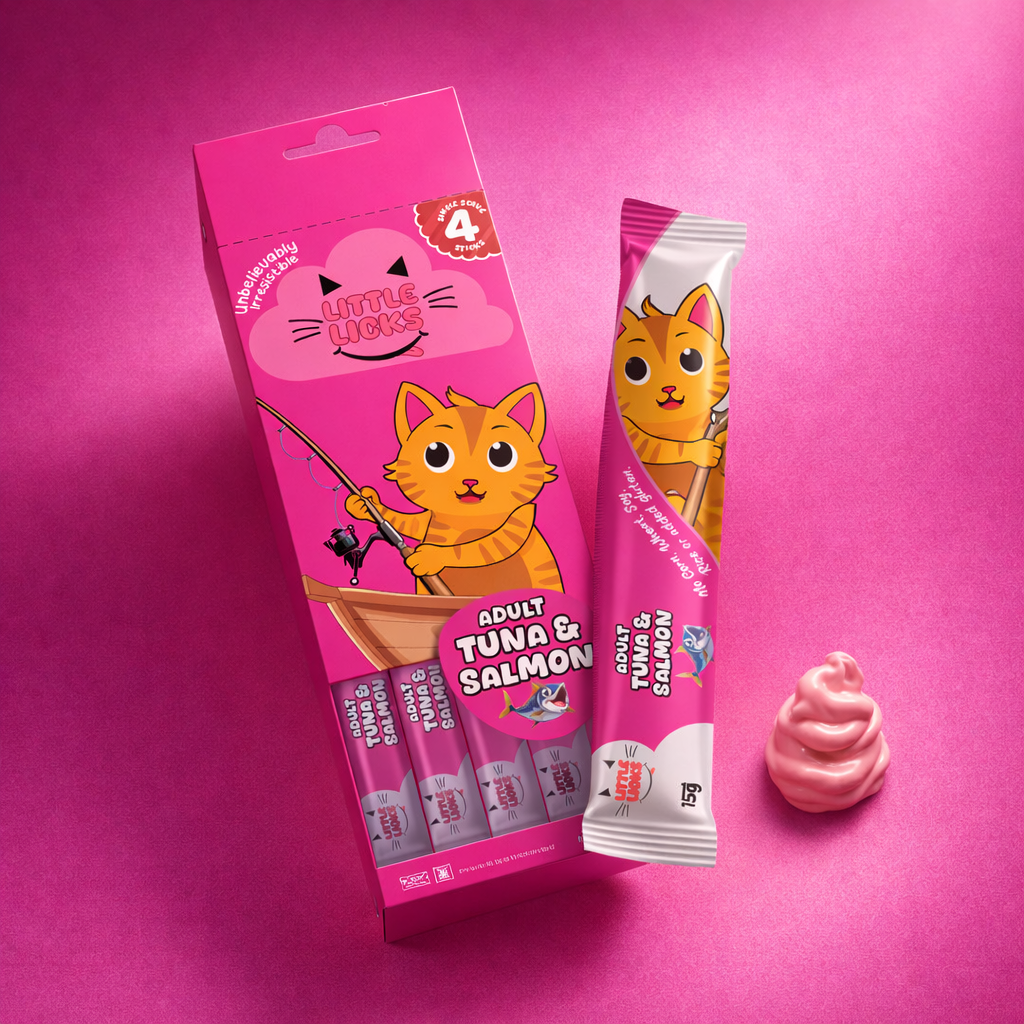 Smudges Little Licks Tuna & Salmon Creamy Bisque Treats for Adult Cat 4 x 15g- Pack of 12