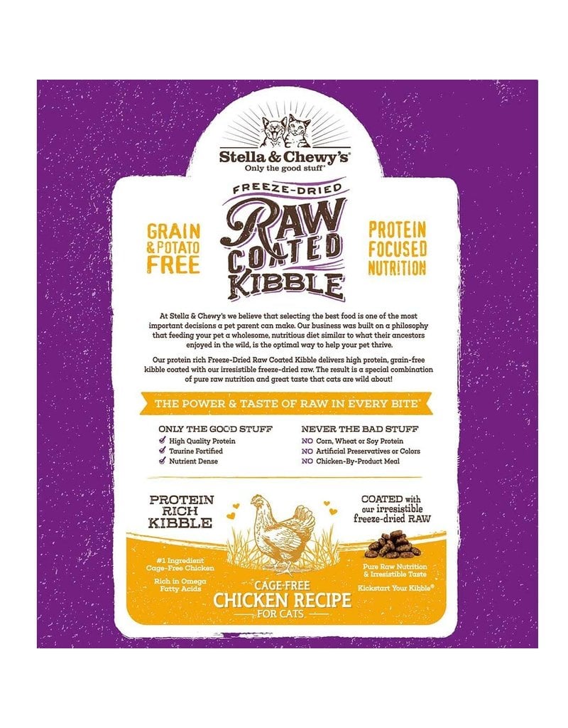 Stella & Chewy's Cat-Raw Coated Kibble Chicken 10lb 4.5Kg