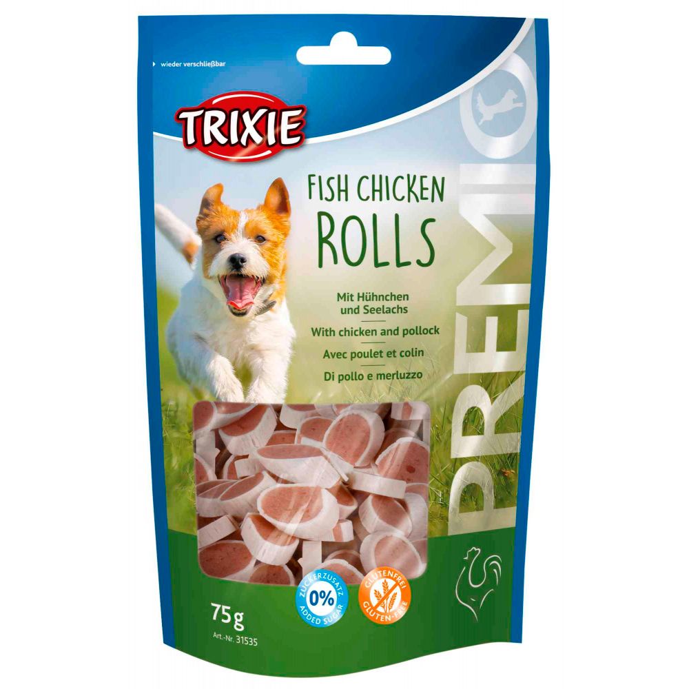 Trixie Premio Fish Chicken Rolls Dog Treats 75G