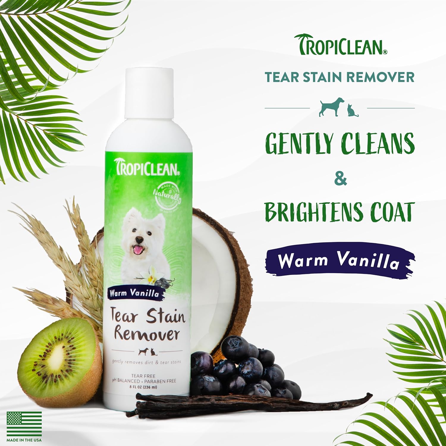 TropiClean Tear Stain Remover for Pets, 8oz