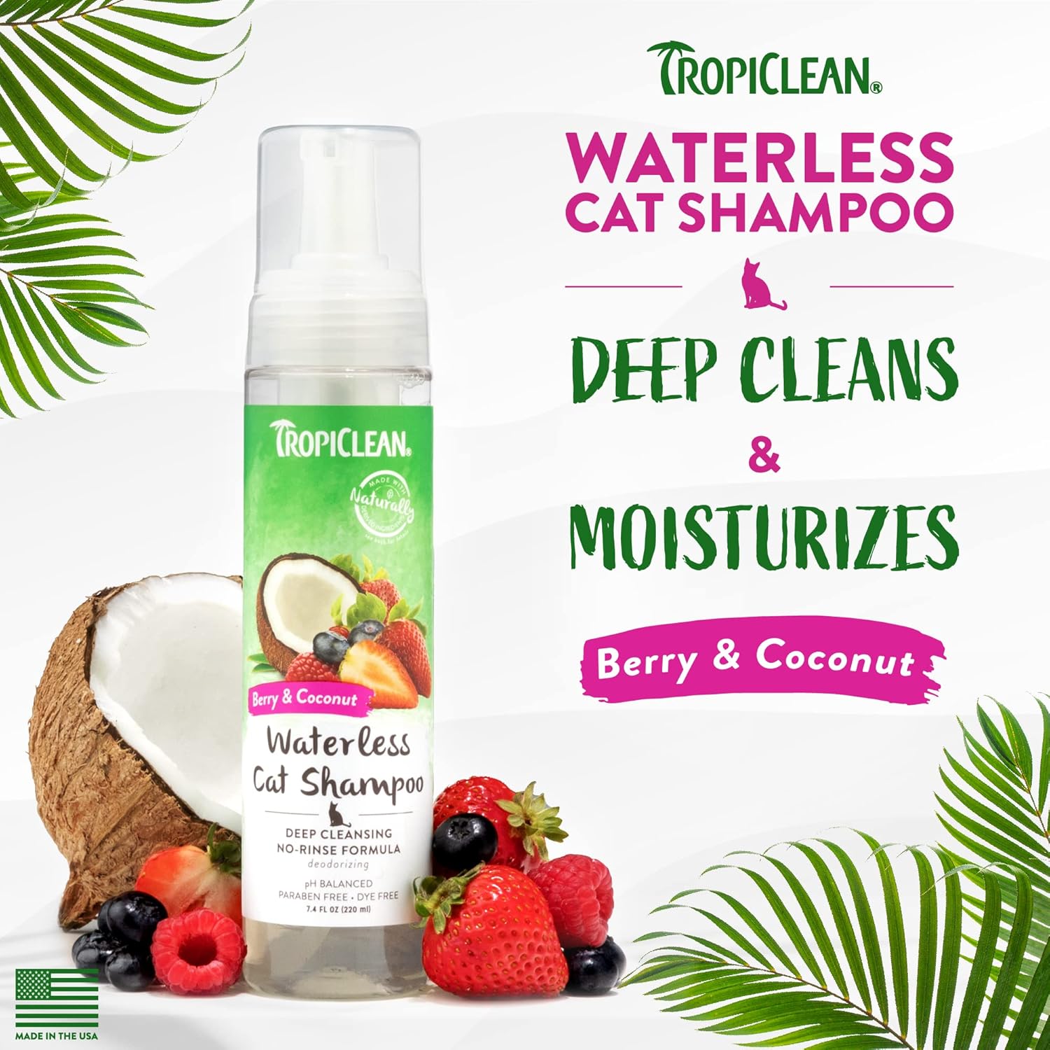 Tropiclean Waterless CAT Shampoo Deep