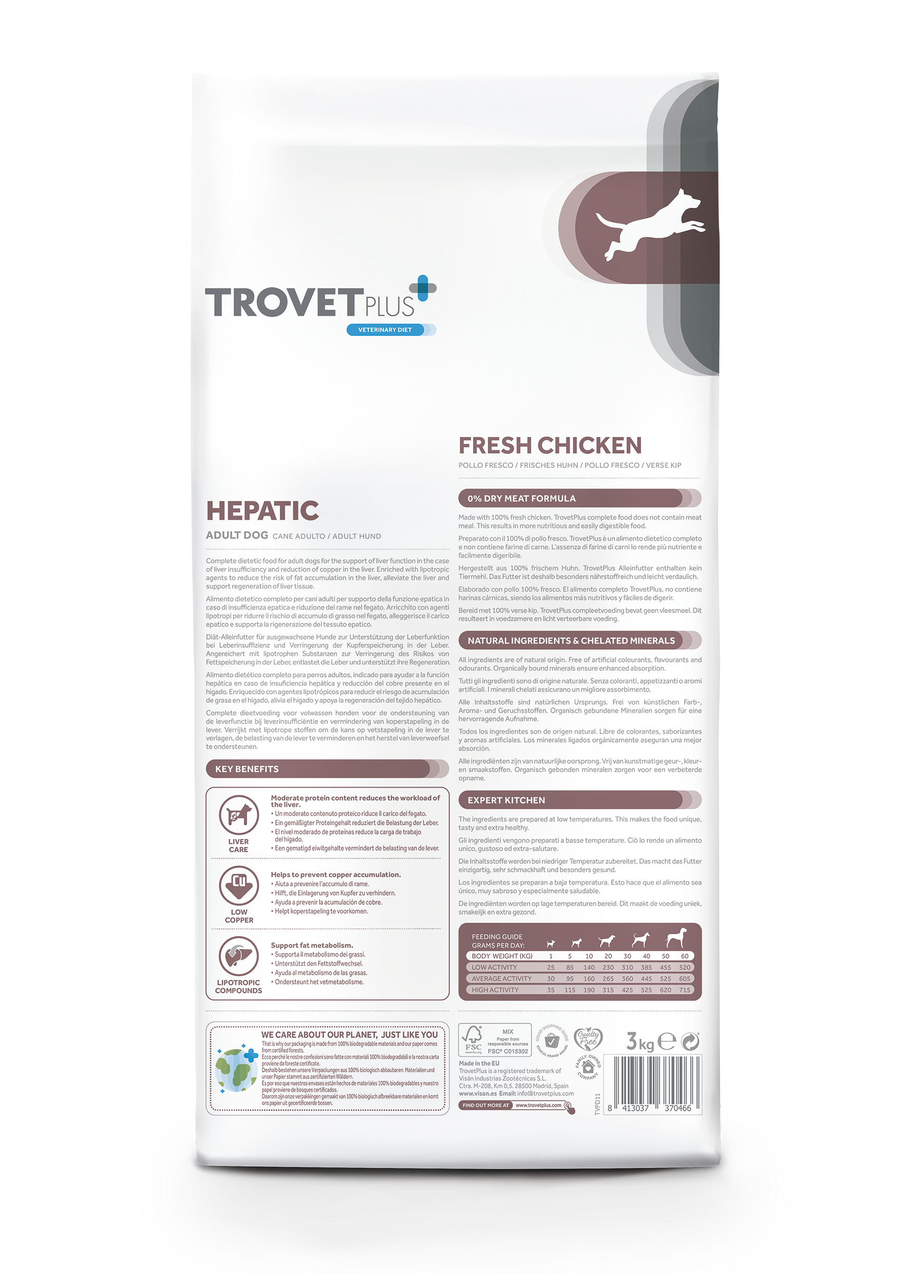 Trovet Plus Adult Dog Hepatic Chicken Veterinary Diets 3kg