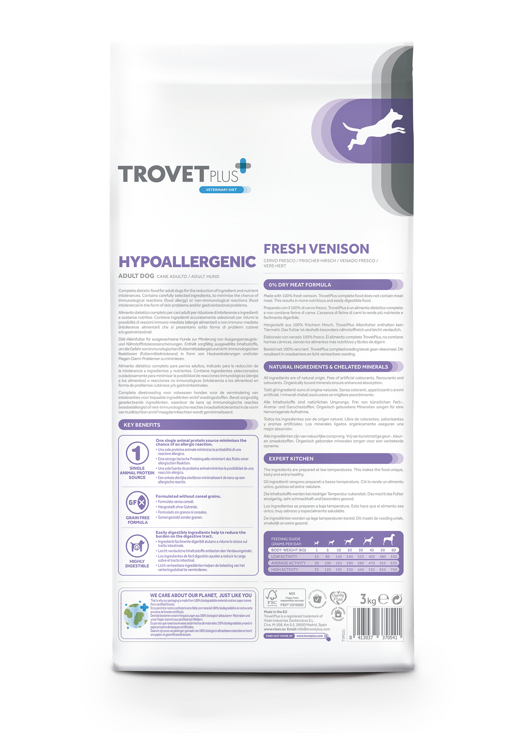 Trovet Plus Adult Dog Hypoallergenic Venison Veterinary Diets 3kg