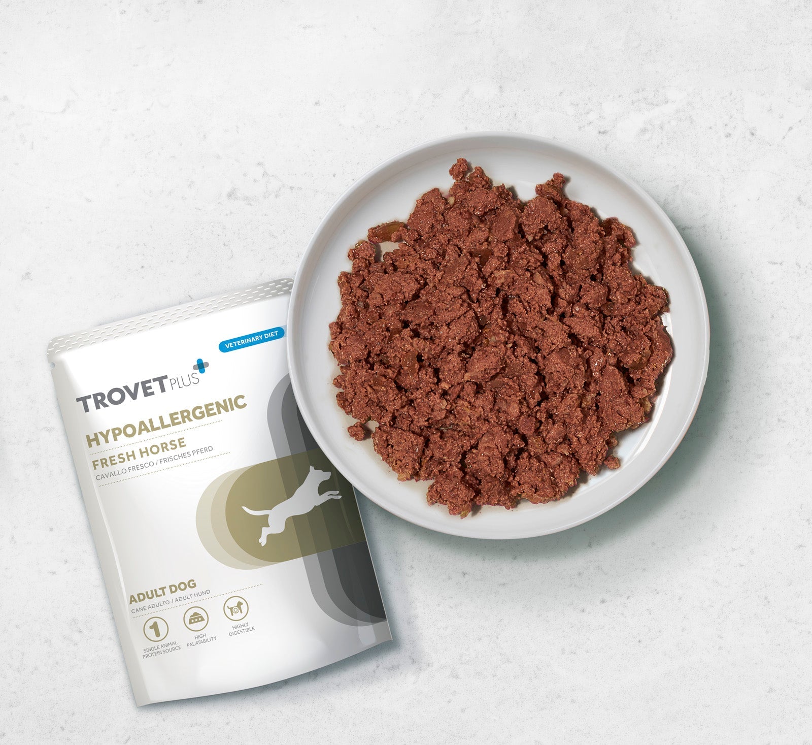 Trovet Plus Pouch Dog Hypoallergenic Horse Veterinary Diets Wet Food 300g