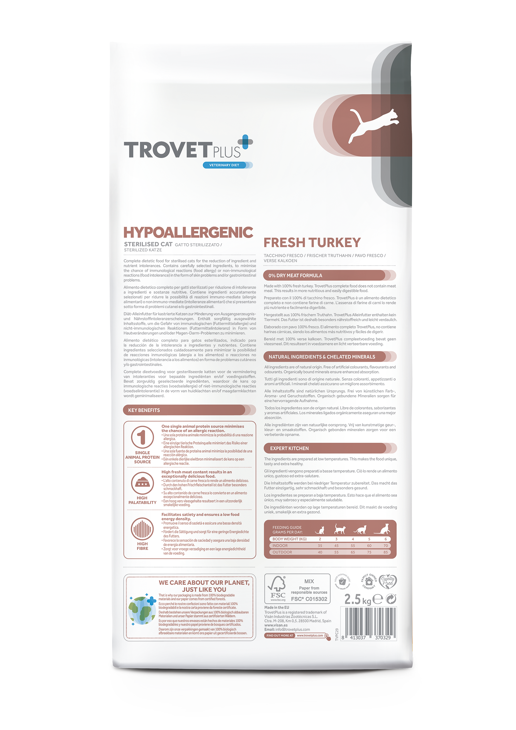 Trovet Plus Sterilised Hypoallergenic Turkey Dry Food 2.5 Kg