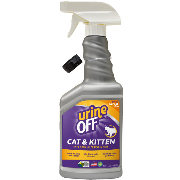 Urine OFF Cat & Kitten Hard Surface Sprayer with Carpet Applicator Cap for Cats 16.9oz