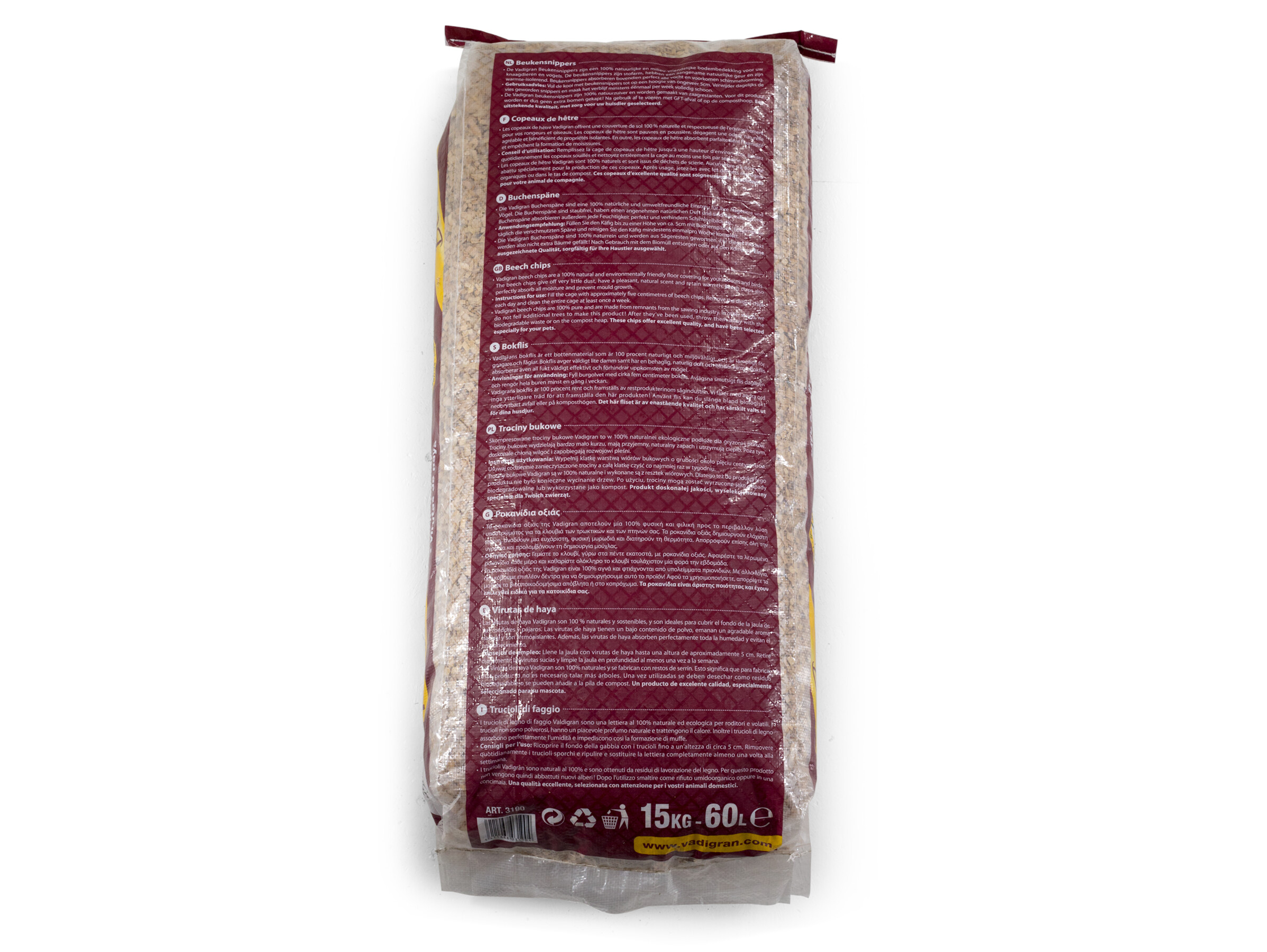Vadigran Beech Chips Bedding 10 mm (15 kg - 60 L)