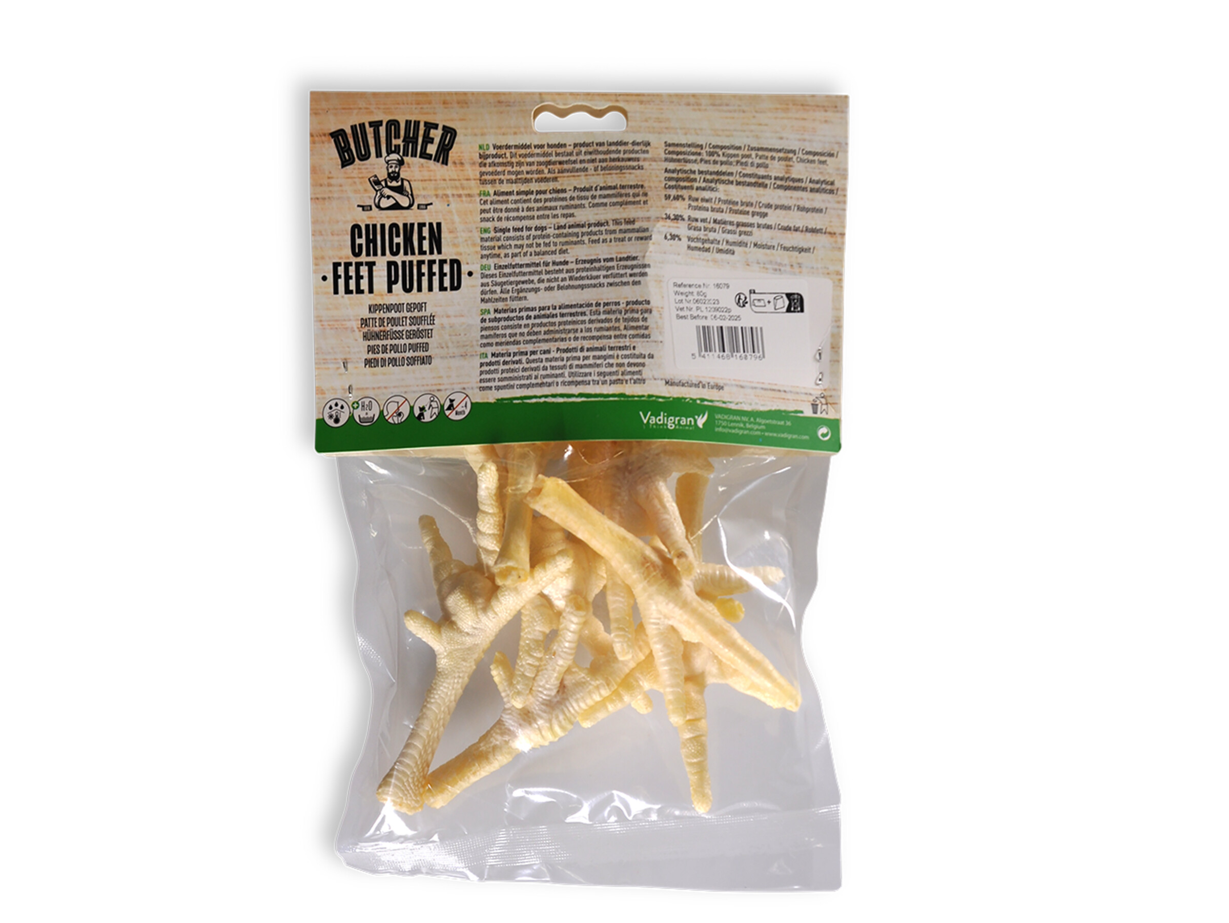 Vadigran Puffed Chicken Feet Dog Chew (80 g)