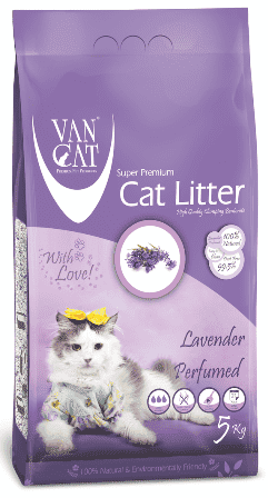 Van Cat White Clumping Bentonite Cat Litter Lavender 5Kg ( PACK OF 4 )