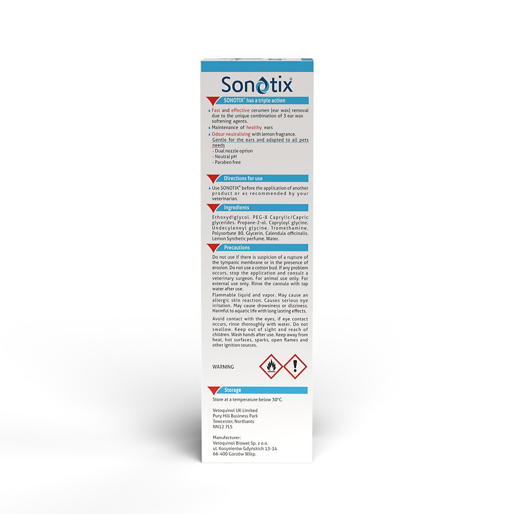 Vetoquinol Sonotix Ear Cleaner for Dogs & Cats 120ml