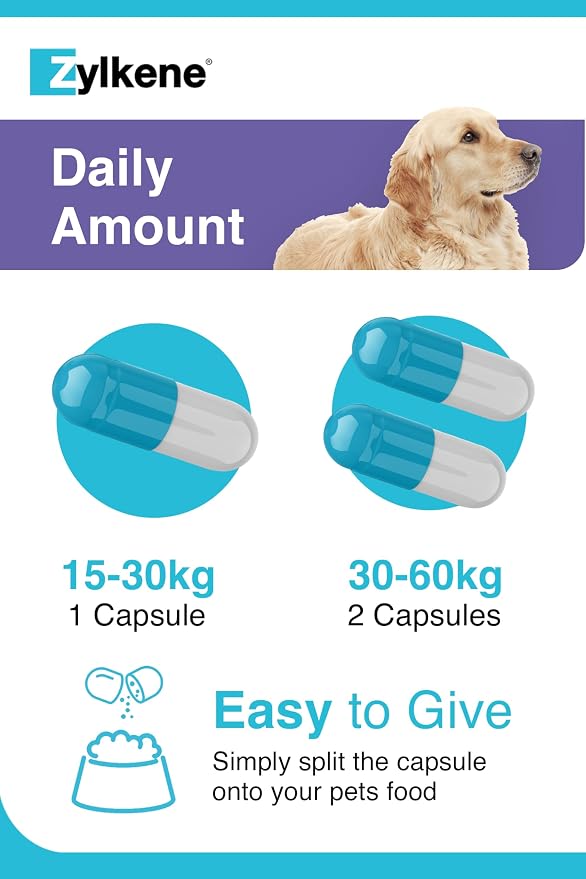 Vetoquinol Zylkene Supplement for Large Dogs 450mg 20 Capsules