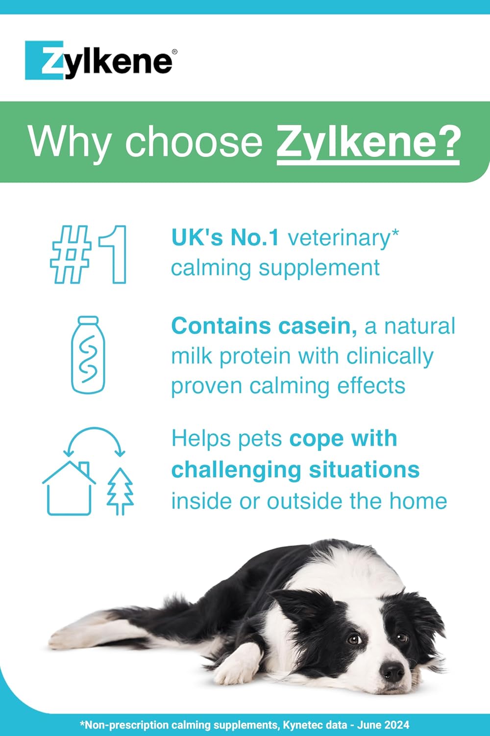 Vetoquinol Zylkene Supplement for Medium Dogs 225mg 20 Capsules