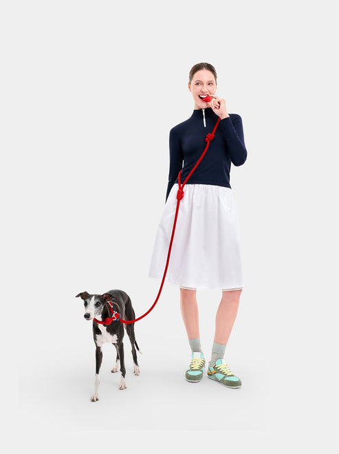 VETRESKA Connect Hands-Free Rope Leash for Pets (Strawberry)