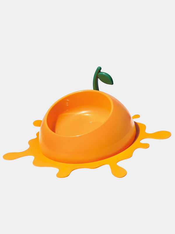 VETRESKA Juicy Tangerine Pet Bowl, Spoon & Mat Set
