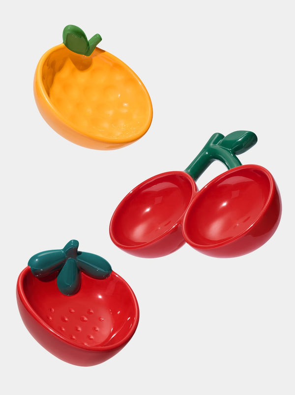 VETRESKA Strawberry Ceramic Pet Bowl