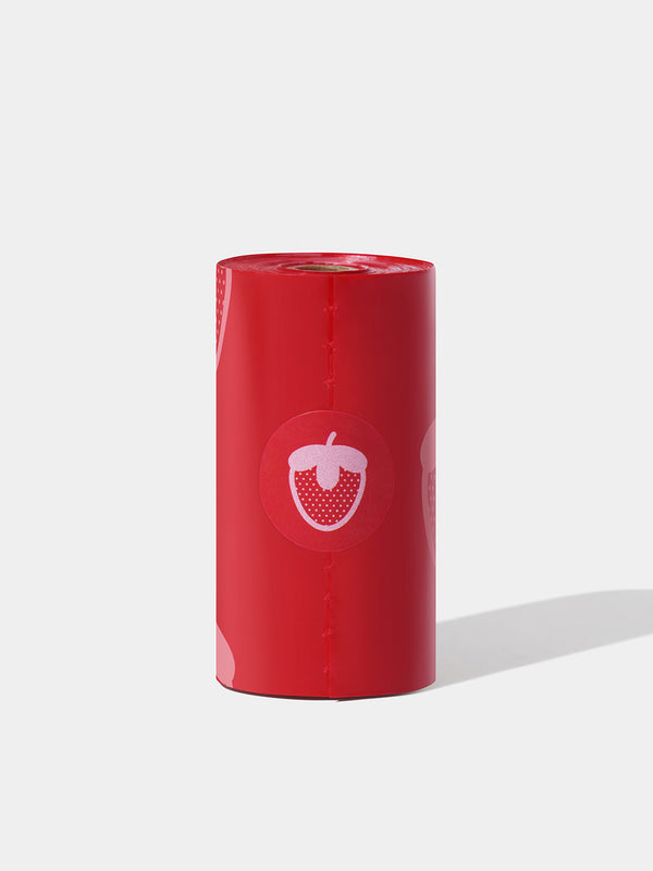 VETRESKA Strawberry Pet Poop Bags & Dispenser (1 Dispenser + 1 Roll)