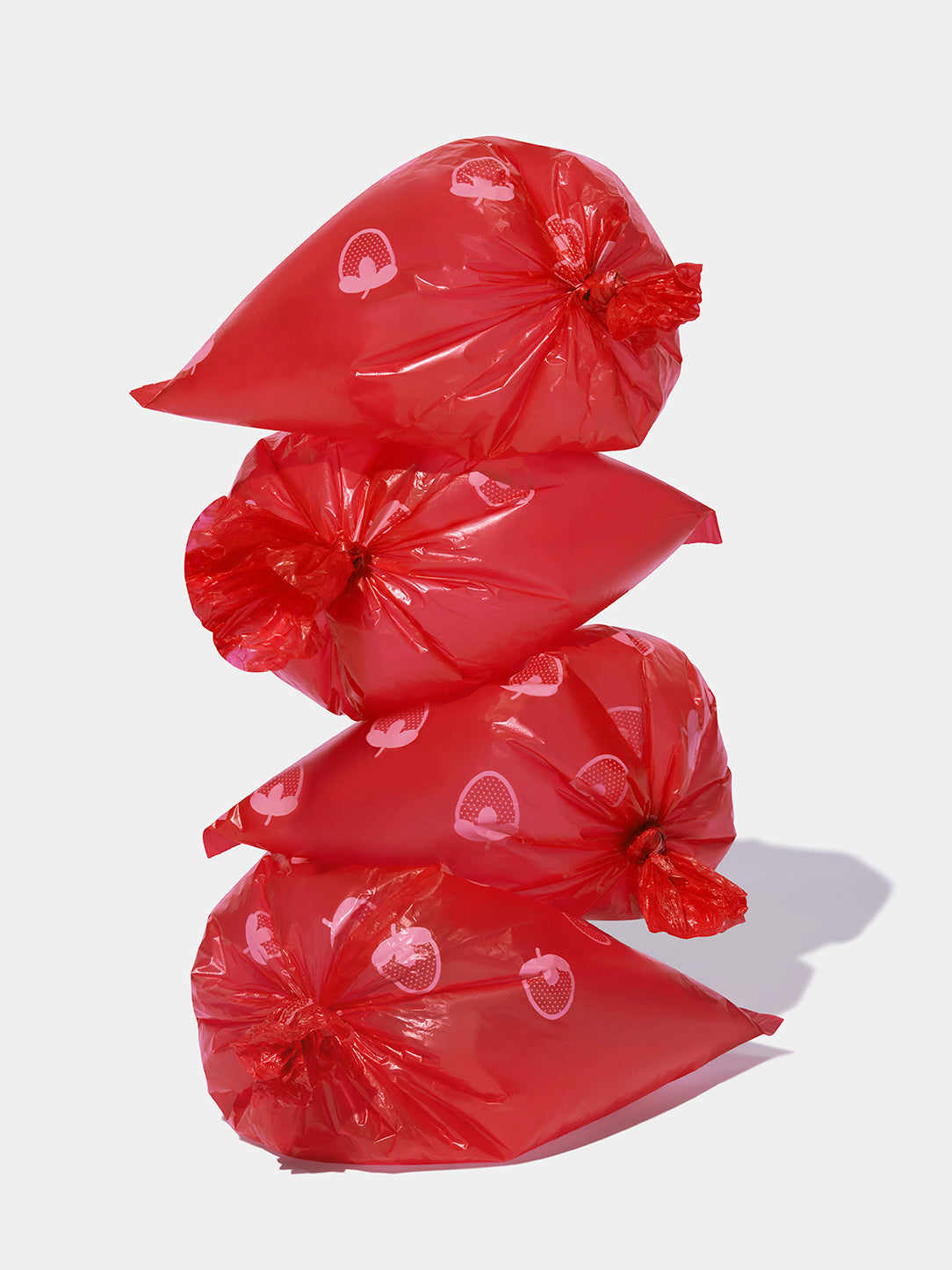 VETRESKA Strawberry Pet Poop Bags & Dispenser Set (1 Dispenser + 7 Rolls)