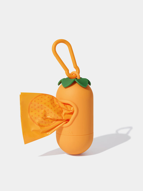 VETRESKA Tangerine Pet Poop Bags & Dispenser Set (1 Dispenser + 7 Rolls)