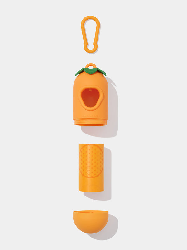 VETRESKA Tangerine Pet Poop Bags & Dispenser Set (1 Dispenser + 7 Rolls)